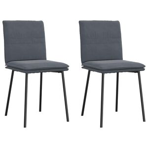 vidaXL Sillas de comedor 2 unidades terciopelo gris oscuro