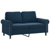 vidaXL Sof&aacute; 2 plazas almohadas y cojines terciopelo azul 120 cm