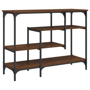 vidaXL Mesa consola con estantes roble marr&oacute;n 100x35x75 cm