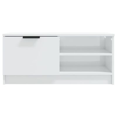 vidaXL Mueble de TV madera contrachapada blanco brillante 80x35x36,5cm