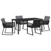 vidaXL Conjunto de Comedor de Jard&iacute;n 5 uds. Negro