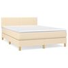 vidaXL Cama box spring con colch&oacute;n tela color crema 140x190 cm