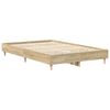vidaXL Estructura de cama sin colch&oacute;n roble Sonoma 135x190 cm madera
