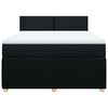 vidaXL Cama box spring con colch&oacute;n tela negro 140x200 cm