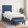 vidaXL Cama box spring con colch&oacute;n tela azul 90x200 cm