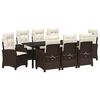 vidaXL Conjunto de Comedor de Jard&iacute;n 9 pcs Marr&oacute;n rat&aacute;n sint&eacute;tico