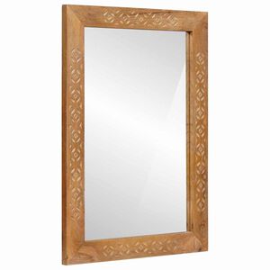 vidaXL Espejo de ba&ntilde;o Rectangular Marr&oacute;n Claro 50 x 2,5 x 70 cm