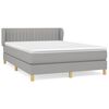 vidaXL Cama box spring con colch&oacute;n tela gris claro 140x200 cm
