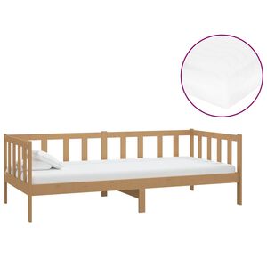 vidaXL Sof&aacute; cama y colch&oacute;n madera pino maciza marr&oacute;n miel 90x200 cm