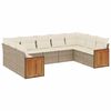 vidaXL Set de muebles de jard&iacute;n 9 pzas y cojines rat&aacute;n sint&eacute;tico gris