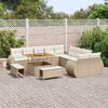 vidaXL Conjunto de sof&aacute;s de jard&iacute;n 13 pcs Beige rat&aacute;n sint&eacute;tico