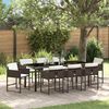 vidaXL Conjunto de Comedor de Jard&iacute;n 9 pcs Marr&oacute;n rat&aacute;n sint&eacute;tico