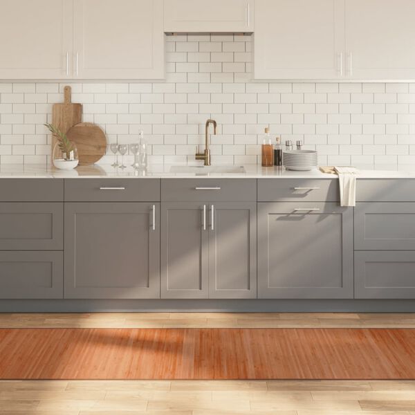 vidaXL Alfombra rectangular bamb&uacute; marr&oacute;n 70x300 cm