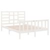 vidaXL Estructura de cama de madera maciza blanca 135x190 cm