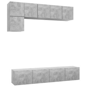 vidaXL Set de muebles de sal&oacute;n 5 pzas madera ingenier&iacute;a gris hormig&oacute;n