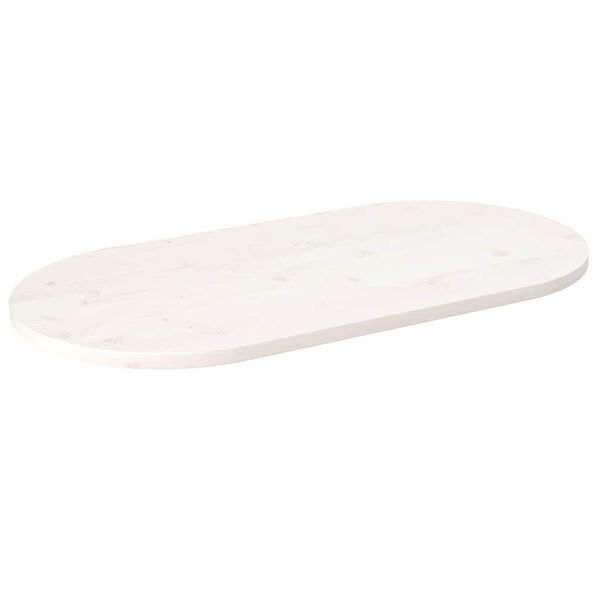 vidaXL Tablero de mesa ovalado madera maciza pino blanco 110x55x2,5 cm