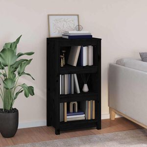 vidaXL Estanter&iacute;a madera maciza de pino negra 50x35x97 cm