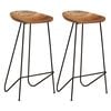 vidaXL Taburetes de cocina 2 unidades madera maciza de acacia