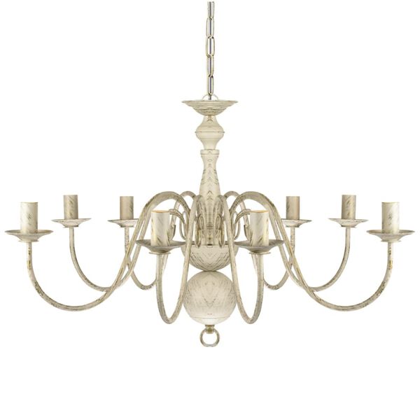 vidaXL L&aacute;mpara de ara&ntilde;a antique metal blanco 8 bombillas E14