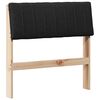 vidaXL Cabecero tapizado Negro 75 cm Madera de pino macizo