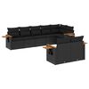 vidaXL Set de sof&aacute;s de jard&iacute;n 8 piezas y cojines rat&aacute;n sint&eacute;tico negro