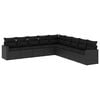 vidaXL Set de sof&aacute;s de jard&iacute;n 8 piezas y cojines rat&aacute;n sint&eacute;tico negro