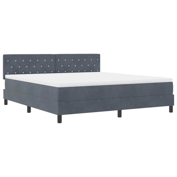 vidaXL Cama tipo Box Spring Gris oscuro 180 x 200 cm Terciopelo