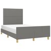 vidaXL Estructura de cama sin colch&oacute;n tela gris oscuro 120x190 cm