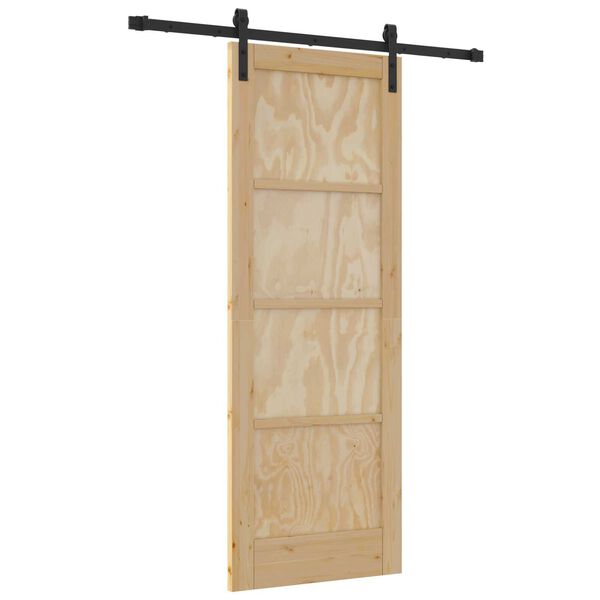 vidaXL Puerta Corredera Marr&oacute;n 73,5 x 198,5 cm Madera de pino macizo