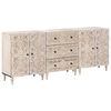 vidaXL Aparador 3 uds. 60 x 33,5 x 75 cm Madera de mango maciza