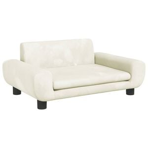 vidaXL Sof&aacute; para ni&ntilde;os de terciopelo crema 70x45x33 cm