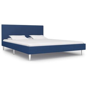 vidaXL Estructura de cama sin colch&oacute;n tela azul 160x200 cm