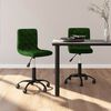vidaXL Sillas de comedor giratorias 2 unidades terciopelo verde oscuro
