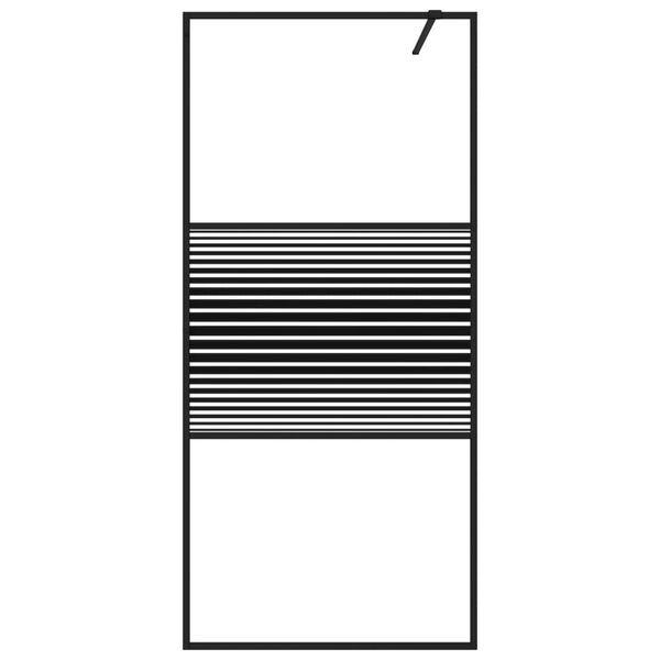 vidaXL Mampara de ducha vidrio ESG transparente negro 90x195 cm