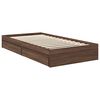 vidaXL Cama con almacenamiento con cabecera Roble Marr&oacute;n 100 x 200 cm