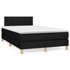 vidaXL Cama box spring con colch&oacute;n y luces LED tela negro 120x190 cm