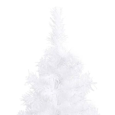 vidaXL Árbol de Navidad de esquina LED y bolas PVC blanco 180 cm