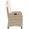 vidaXL Sillones reclinables de jard&iacute;n con cojines beige 2 uds rat&aacute;n PE