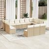 vidaXL Set sof&aacute;s de jard&iacute;n con cojines 13 pzas rat&aacute;n sint&eacute;tico beige