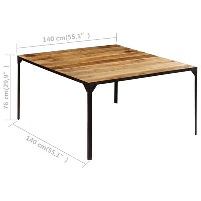 vidaXL Mesa de comedor de madera maciza de mango 140x140x76 cm