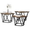 vidaXL Mesa de Café 3 pcs Roble ahumado 50 x 50 x 40 cm