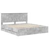 vidaXL Estructura de cama Gris Concreto 200 x 200 cm Madera Ingenieril