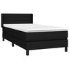 vidaXL Cama box spring con colch&oacute;n tela negro 80x200 cm