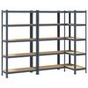 vidaXL Estante almacenaje 5 niveles 3 uds acero y madera contrachapada