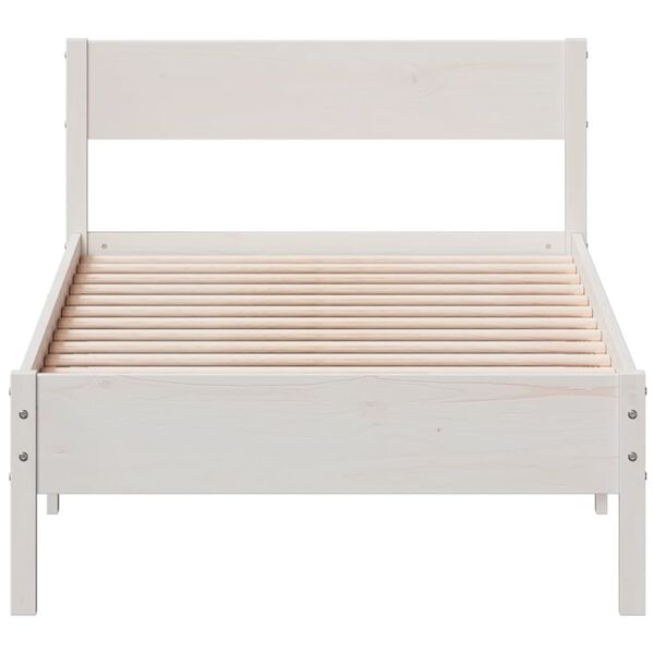 vidaXL Estructura de cama sin colchón madera maciza blanca 75x190 cm