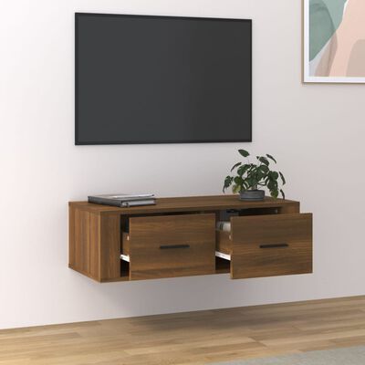 vidaXL Mueble TV colgante madera contrachapada roble marrón 80x36x25cm