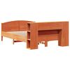 vidaXL Cama con estanter&iacute;a sin colch&oacute;n madera maciza marr&oacute;n 150x200 cm