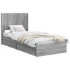vidaXL Estructura de cama con almacenamiento y cabecero Sonoma gris