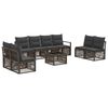 vidaXL Conjunto de sof&aacute;s de jard&iacute;n 9 uds. Gris rat&aacute;n sint&eacute;tico