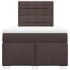 vidaXL Cama box spring con colch&oacute;n tela marr&oacute;n oscuro 120x190 cm